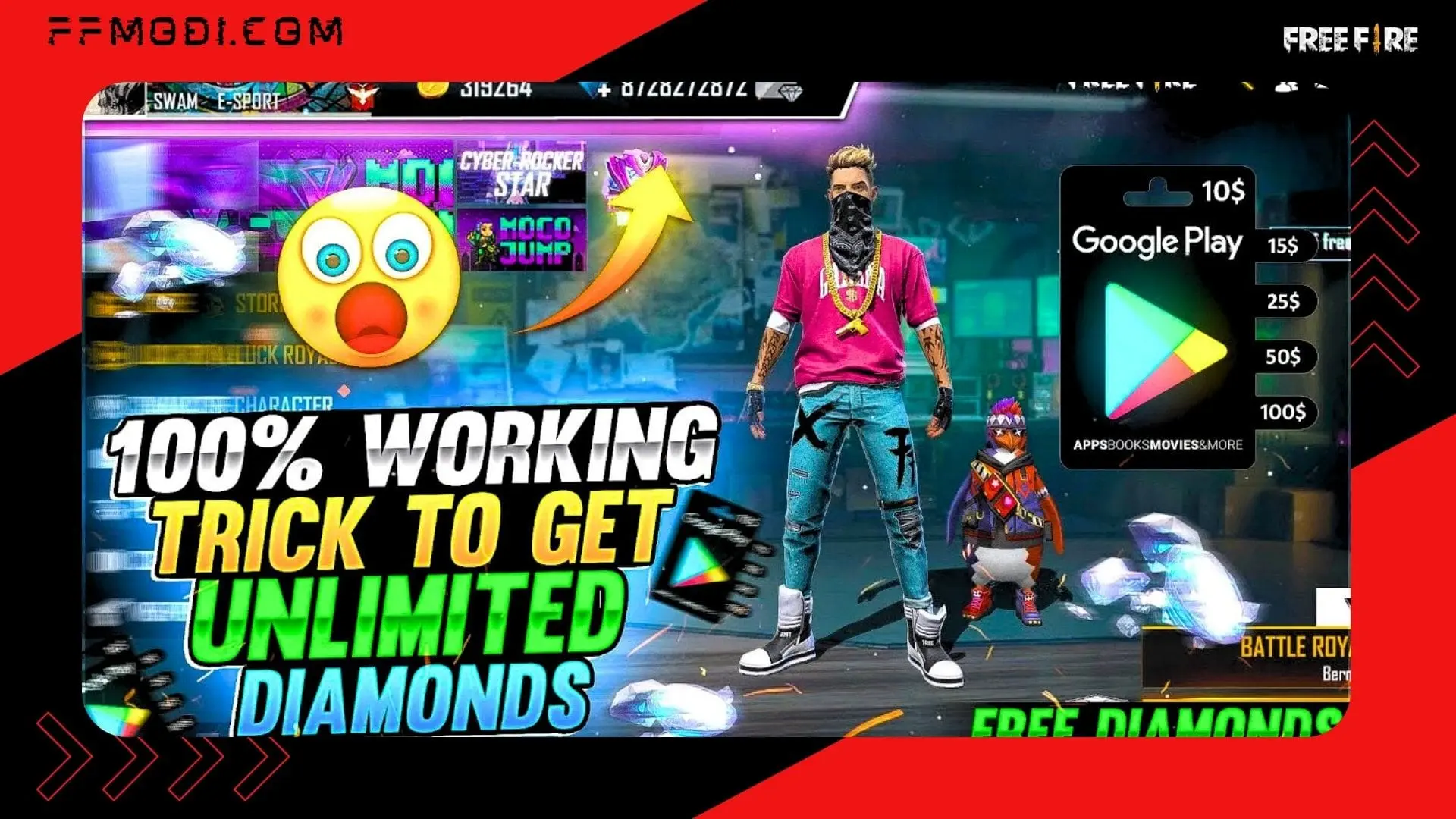 Get Unlimited Diamonds and Coins in Free Fire MOD APK